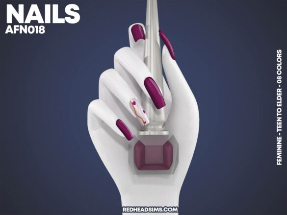 The Sims 4 AF NAILS N018 at REDHEADSIMS