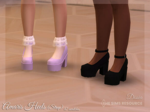 The Sims 4 Amaris Heels (Strap) by Dissia