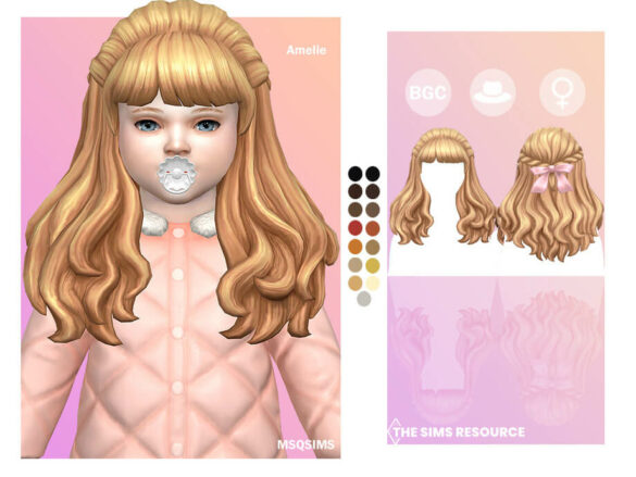 The Sims 4 Amelie Hair Toddlers by MSQSIMS at TSR