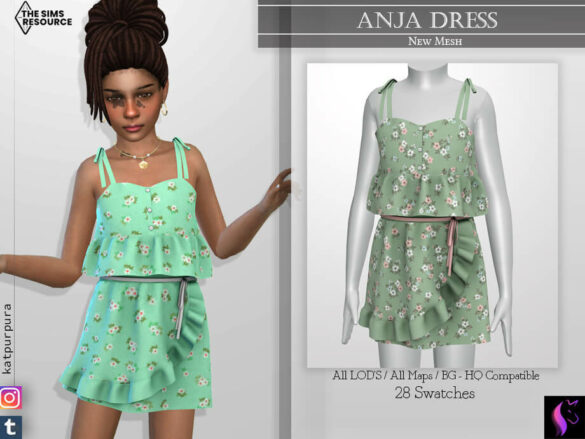 The Sims 4 Anja Dress by KaTPurpura at TSR