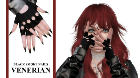 The Sims 4 black smoke nails