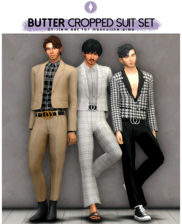 The Sims 4 butter cropped suit set