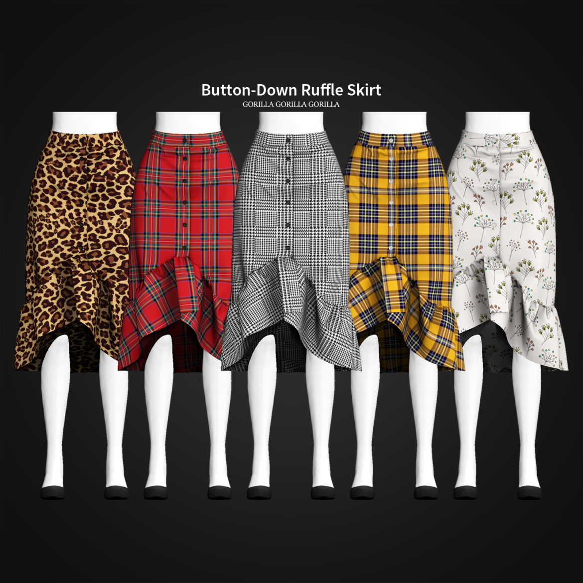 The Sims 4 button down ruffle skirt