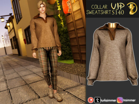 The Sims 4 Collar Sweatshirt S140 by turksimmer