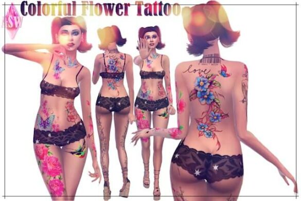 Colorful Flower Tattoo at Annett’s Welt