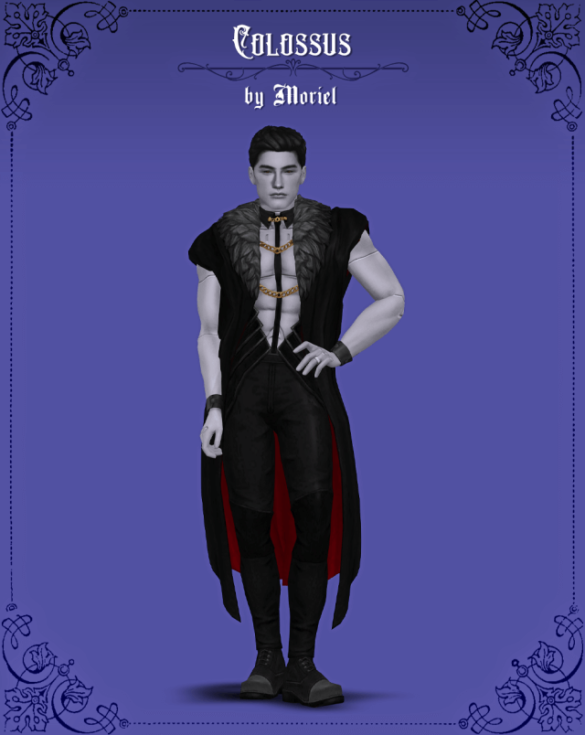 The Sims 4 colossus fullbody outfit with cloak for male