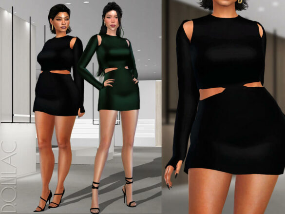 The Sims 4 Cutout Mini Dress DO312 by D.O.Lilac