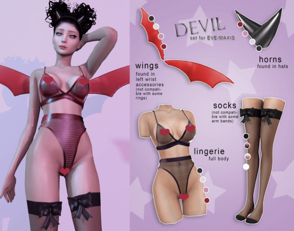 The Sims 4 devil wings socks lingerie