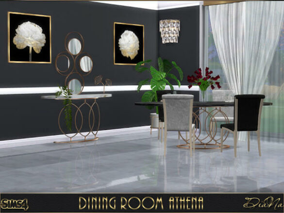 The Sims 4 Dining room Athena at DiaNa Sims 4