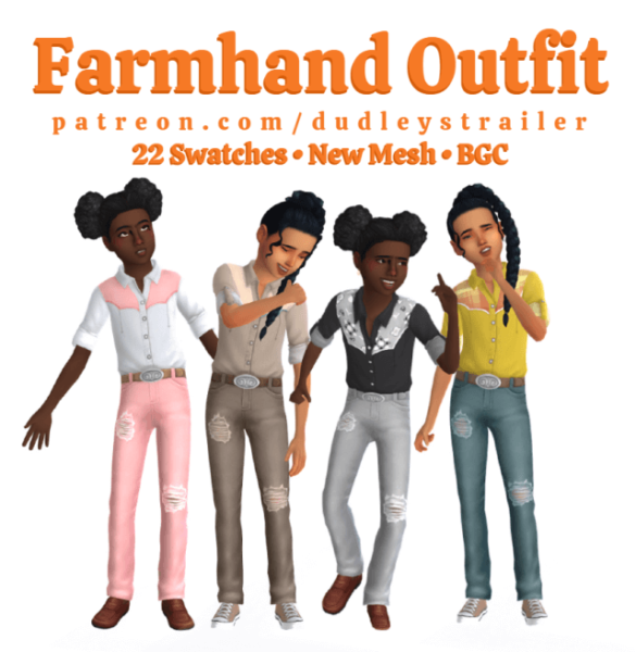The Sims 4 farmhand outfit fundraiser day 13