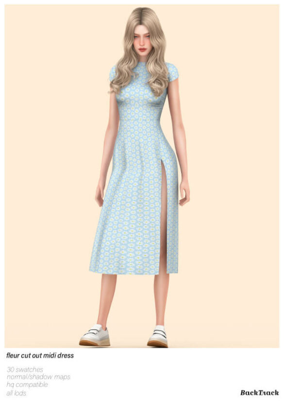 The Sims 4 fleur cut out midi dress