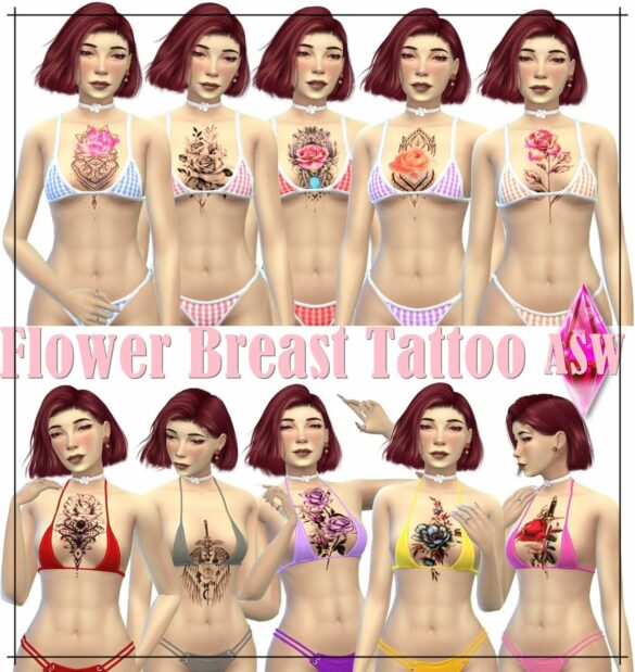 The Sims 4 flower beast tattoos