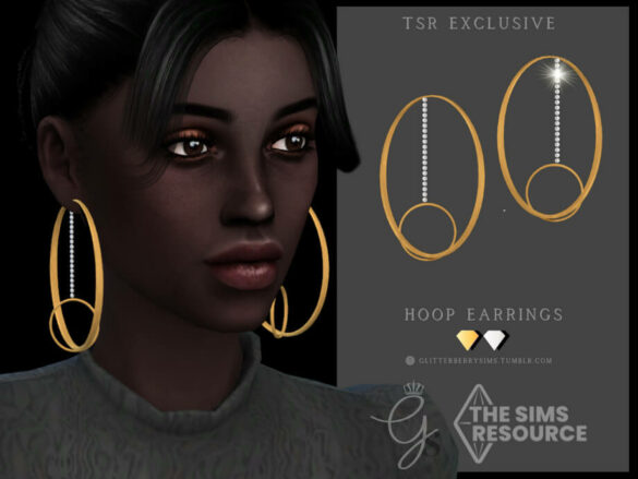 The Sims 4 Hoop Earrings by Glitterberryfly