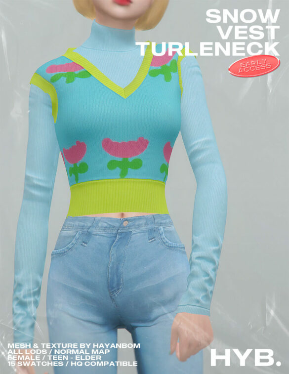 The Sims 4 hyb snow vest turleneck