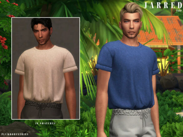 The Sims 4 JARRED Top by Plumbobs n Fries at TSR