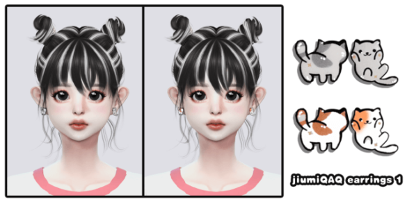 The Sims 4 jiumiqaq earrings