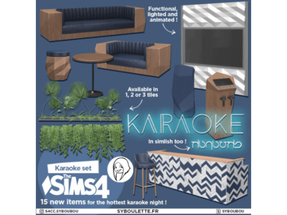 The Sims 4 Karaoke set