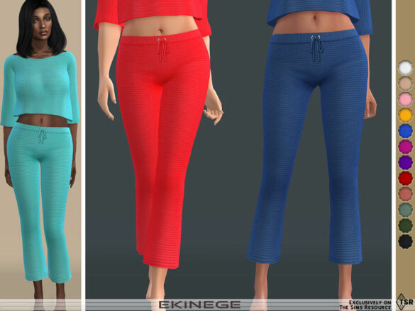 The Sims 4 Knit Crop Flare Pants by ekinege