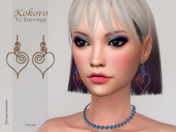 The Sims 4 Kokoro Earrings v2 by Suzue