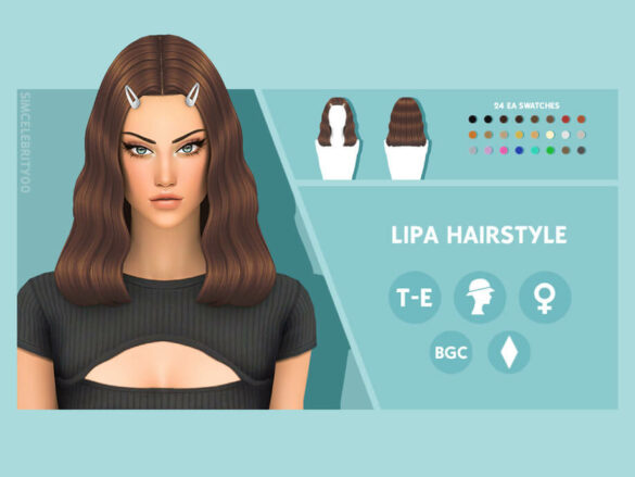 The Sims 4 Lipa Hair by simcelebrity00