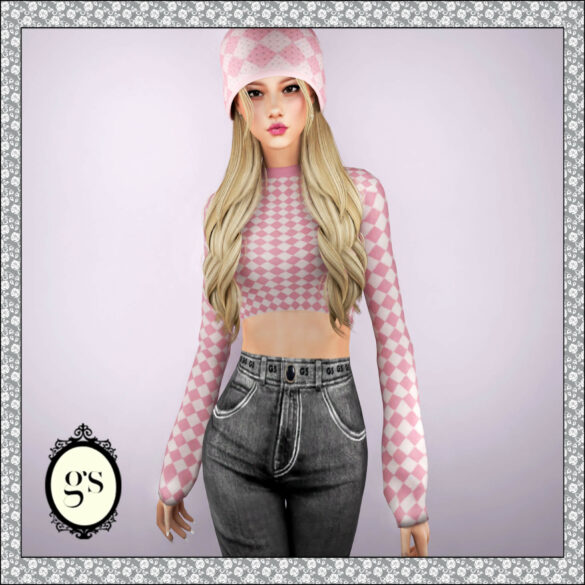 The Sims 4 new set based on ros from blackpink hat top