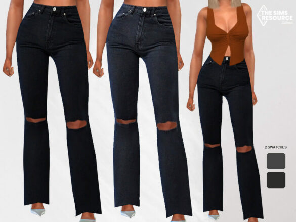 New Style High Waisted Ripped Mom Jeans by Saliwa
