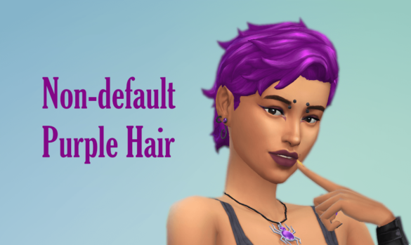The Sims 4 Non-default Purple Hair Swatch