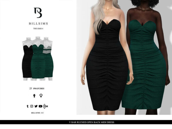 The Sims 4 Open Back Midi Dress by Bill Sims