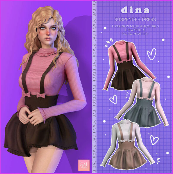 The Sims 4 PEACH REWARD | Dina Dress - CC The Sims