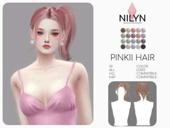 The Sims 4 PINKII HAIR by Nilyn
