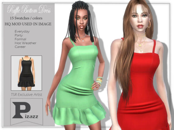 The Sims 4 Ruffle Bottom Dress by pizazz