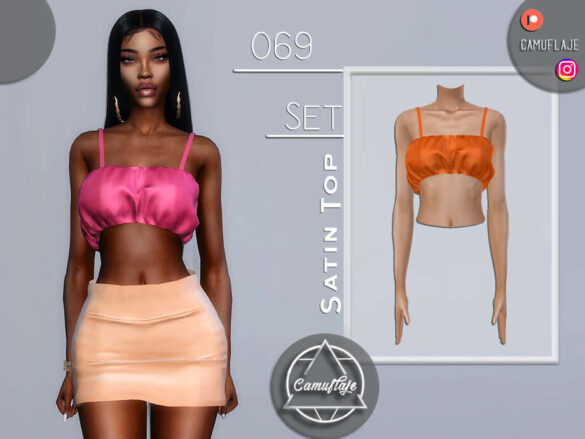 The Sims 4 SET 069 – Satin Top by Camuflaje