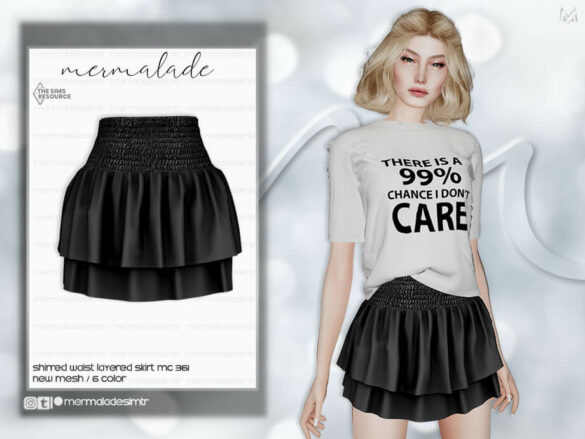 Shirred Waist Layered Skirt MC361 by mermaladesimtr