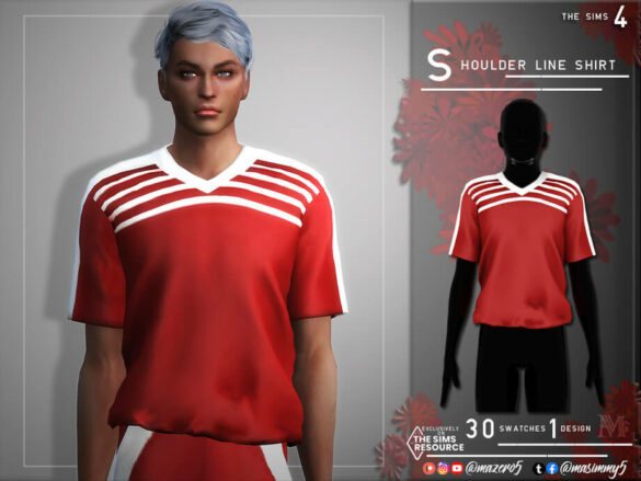 The Sims 4 Shoulder Line Shirt by Mazero5 TSR