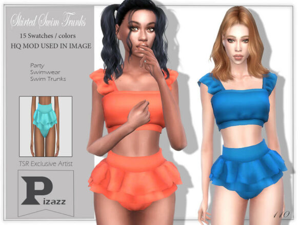 The Sims 4 Skirted Swim Trunks by pizazz