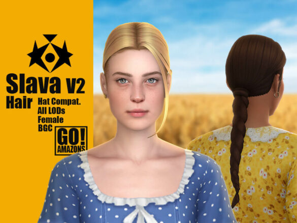 The Sims 4 Slava Hair V2 by GoAmazons