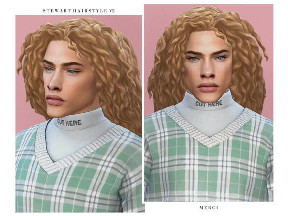 The Sims 4 stewart hairstyle v2 24 ea colours for male