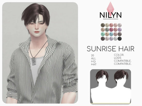 The Sims 4 Sunrise hair by Nilyn