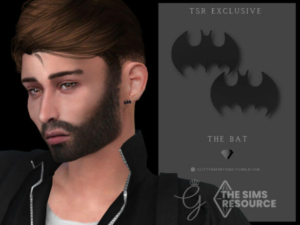 The Sims 4 The Bat Earrings by Glitterberryfly