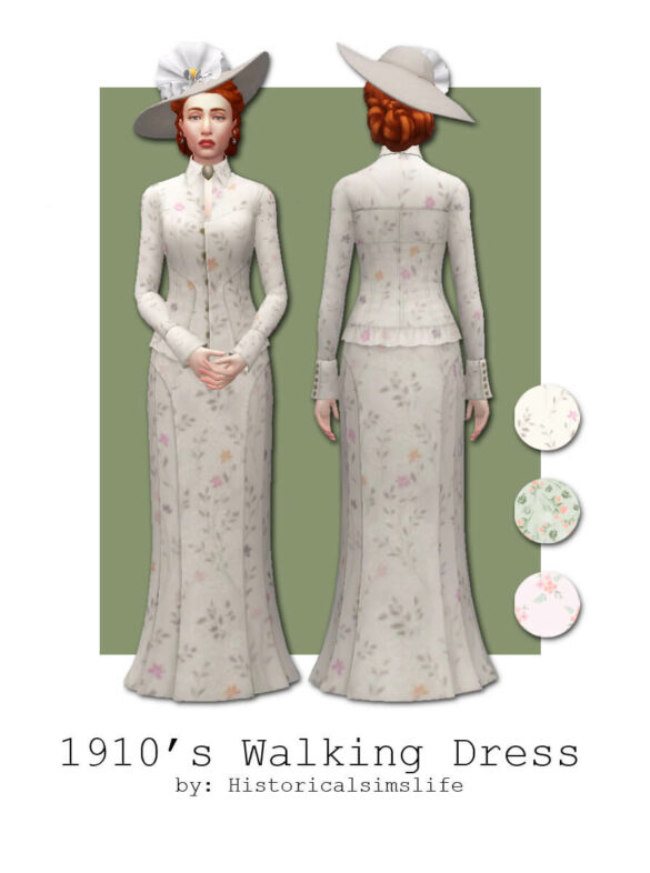 The Sims 4 ts4 1910s walking dress