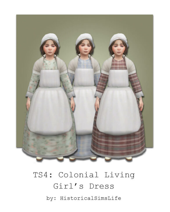 ts4 colonial living girls dress an 18th century