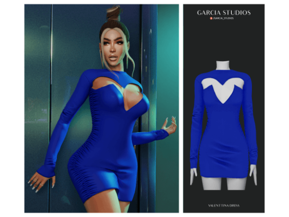 The Sims 4 VALENTTINA DRESS by garcia_studios