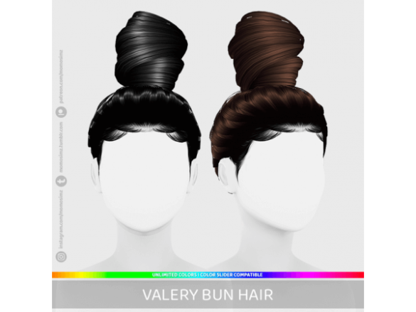 The Sims 4 valery bun hair by momo