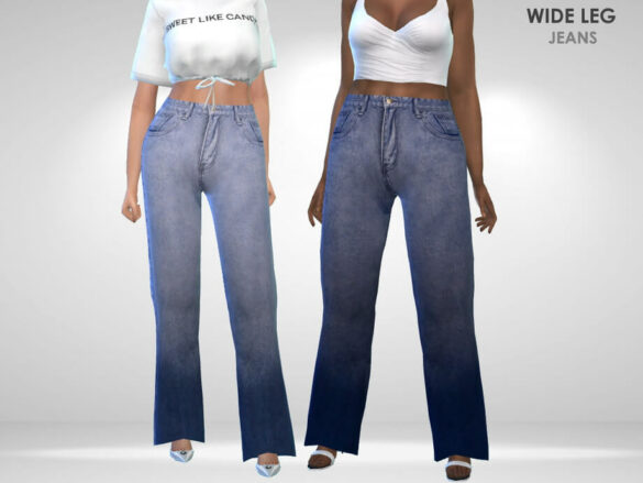 The Sims 4 Wide Leg Jeans by Puresim