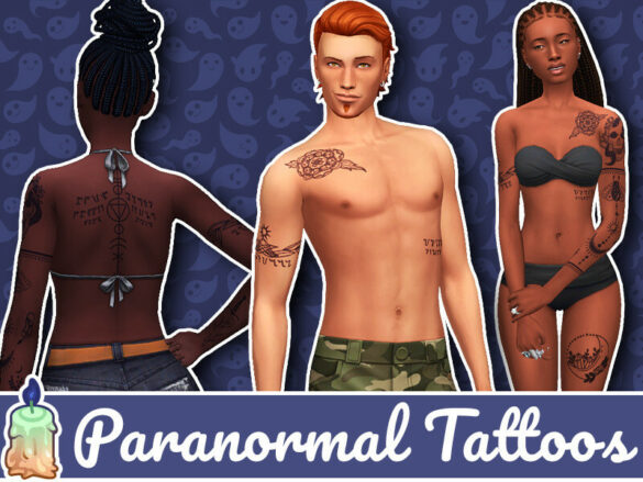 paranormal and mystical tattoos set