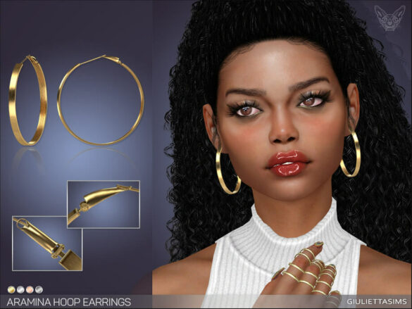 The Sims 4 Aramina Hoop Earrings by feyona at TSR