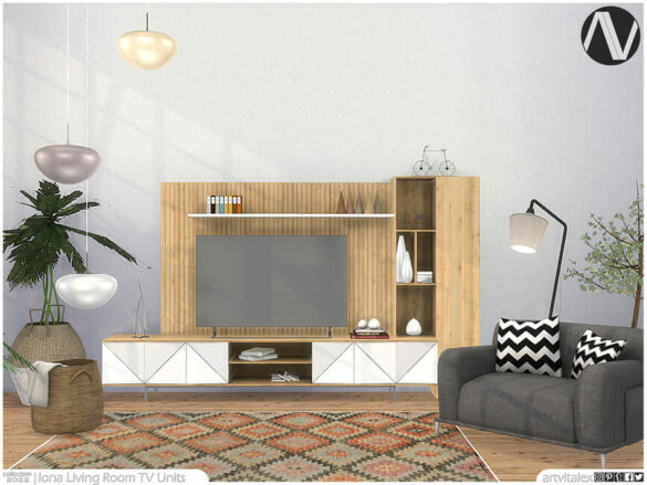 The Sims 4 Iona Living Room TV Units by ArtVitalex