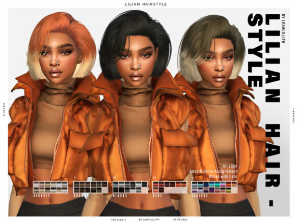 The Sims 4 Lilian Hair by Leah Lillith