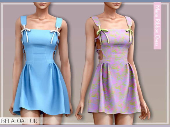 The Sims 4 Maria ribbon dress by belal1997