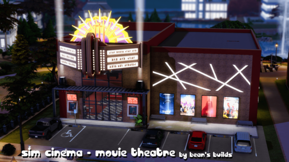 The Sims 4 sim cinema movie theatre